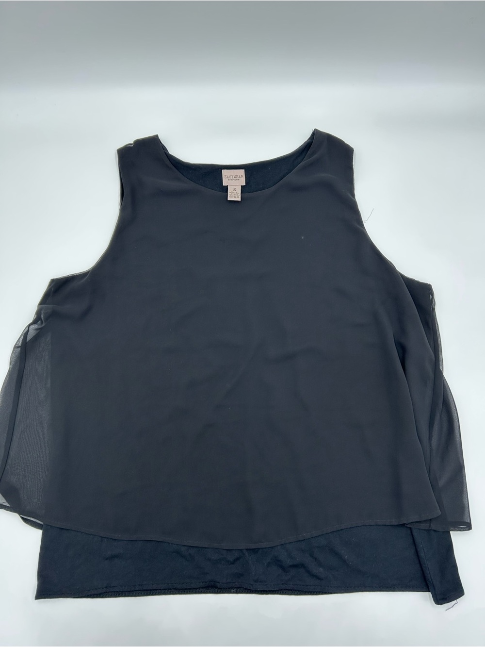 Chico’s Black Sleeveless Sheer Top Layered Camisole Top 18
